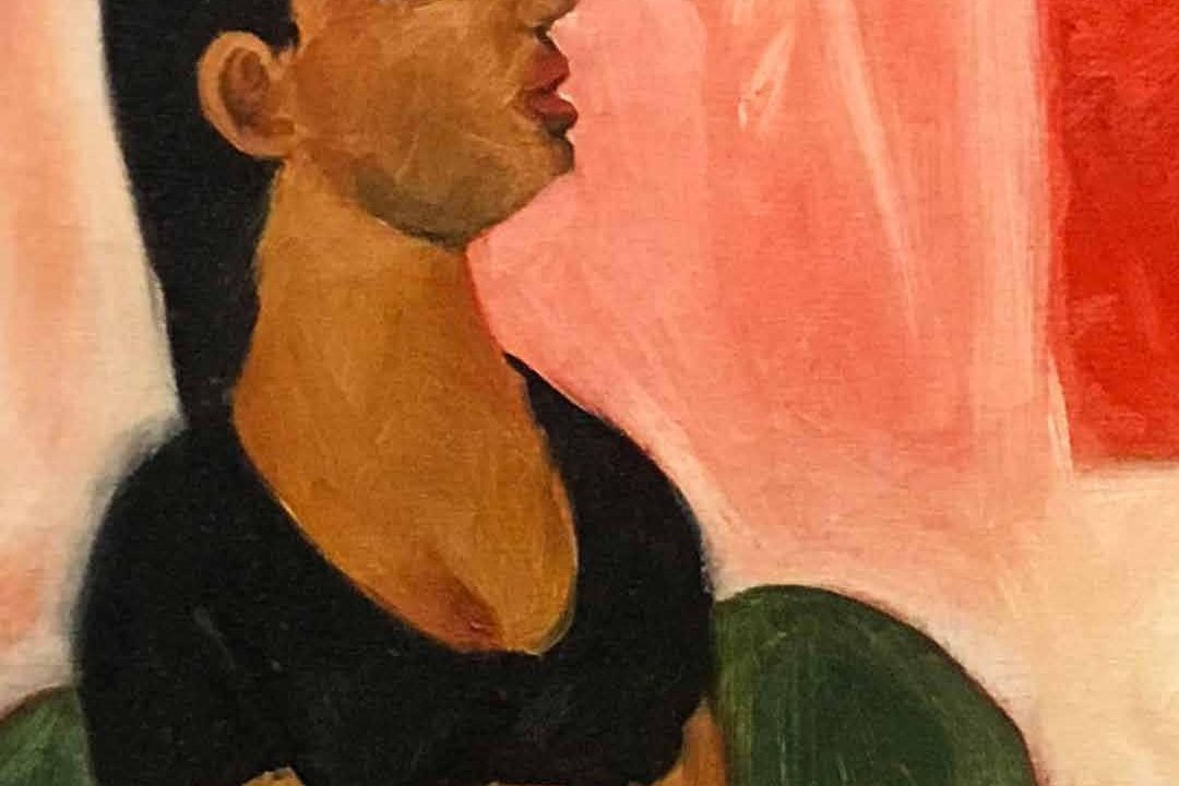 Women in black blouse