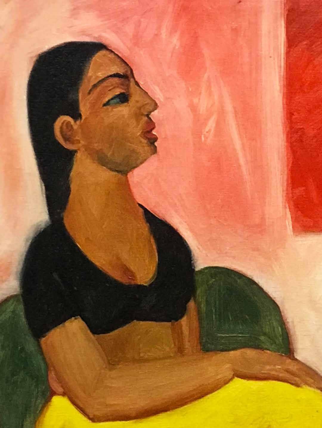 Women in black blouse 